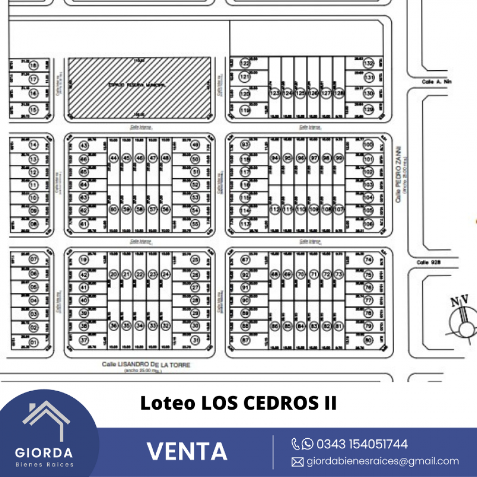 VENDE: Loteo LOS CEDROS II