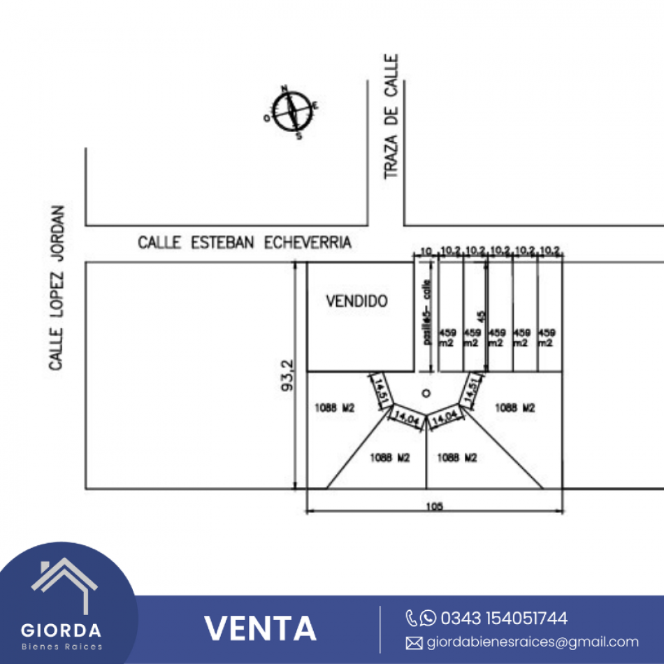 VENDE: Terrenos calle Echeverria, zona Lopez Jordan